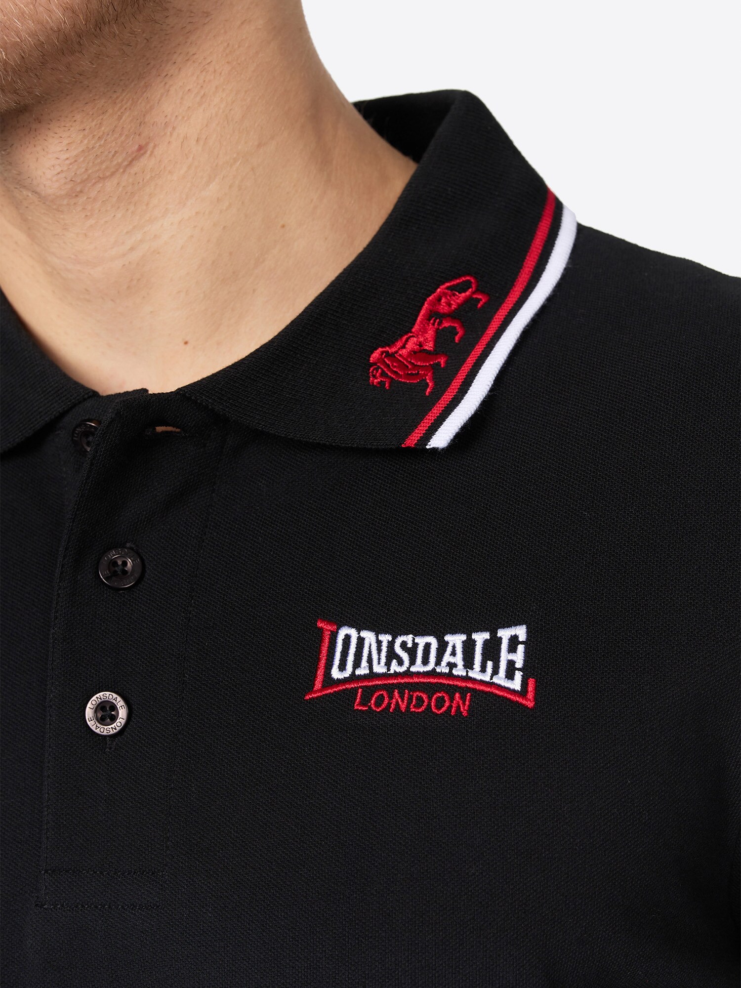 Lonsdale Herren Poloshirt schmale Passform LION