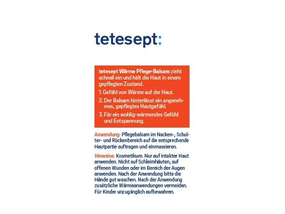 tetesept Wärme Pflege-Balsam Pflegebalsam zur äusseren Anwendung im Nacken-, Schulter- und Rückenbereich