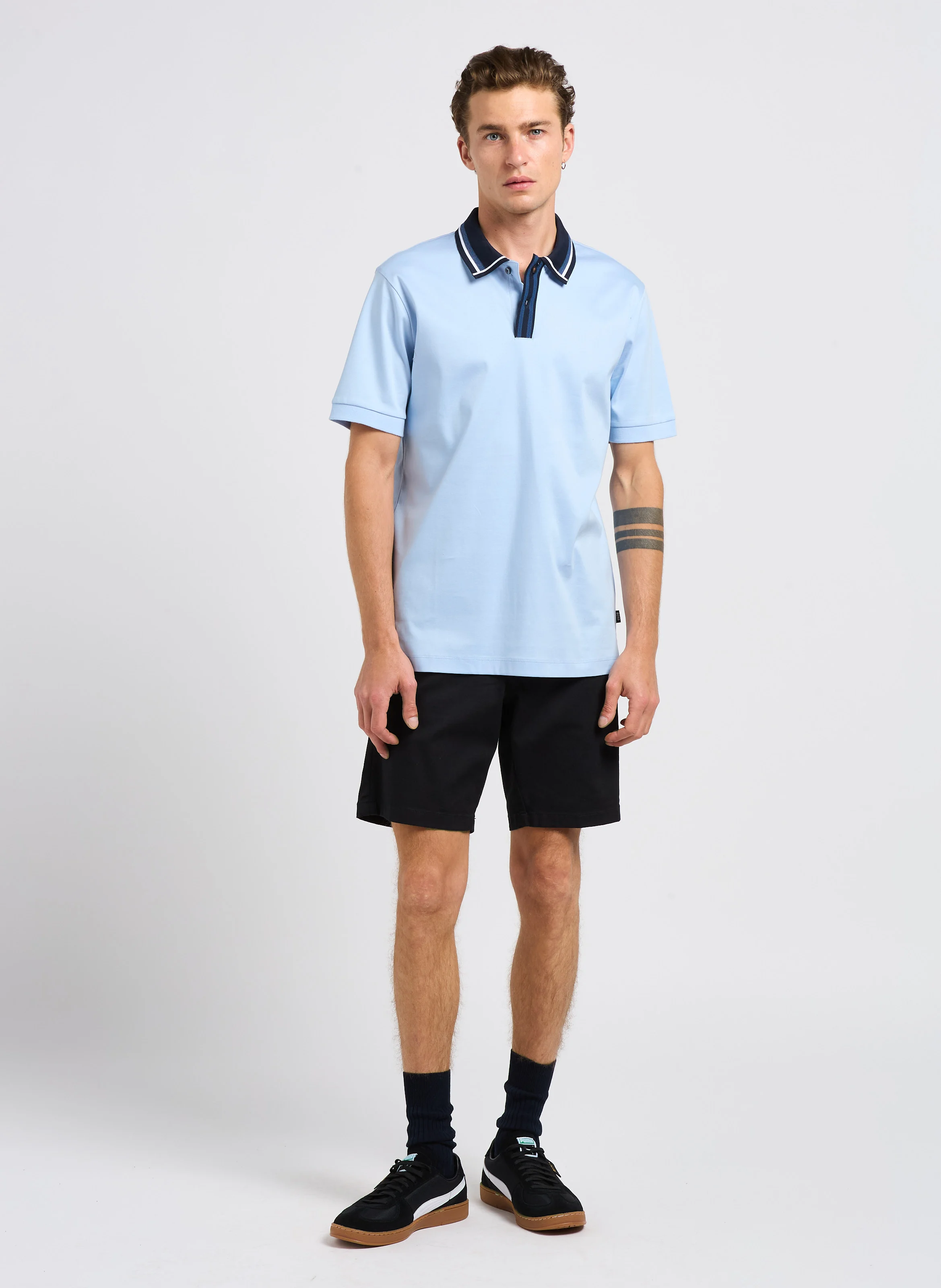 MILES - Short chino en coton bio mélangé | Noir