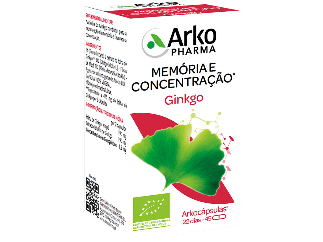 SUPLEMENTO ARKOPHARMA GINKGO 45 CAPSULAS