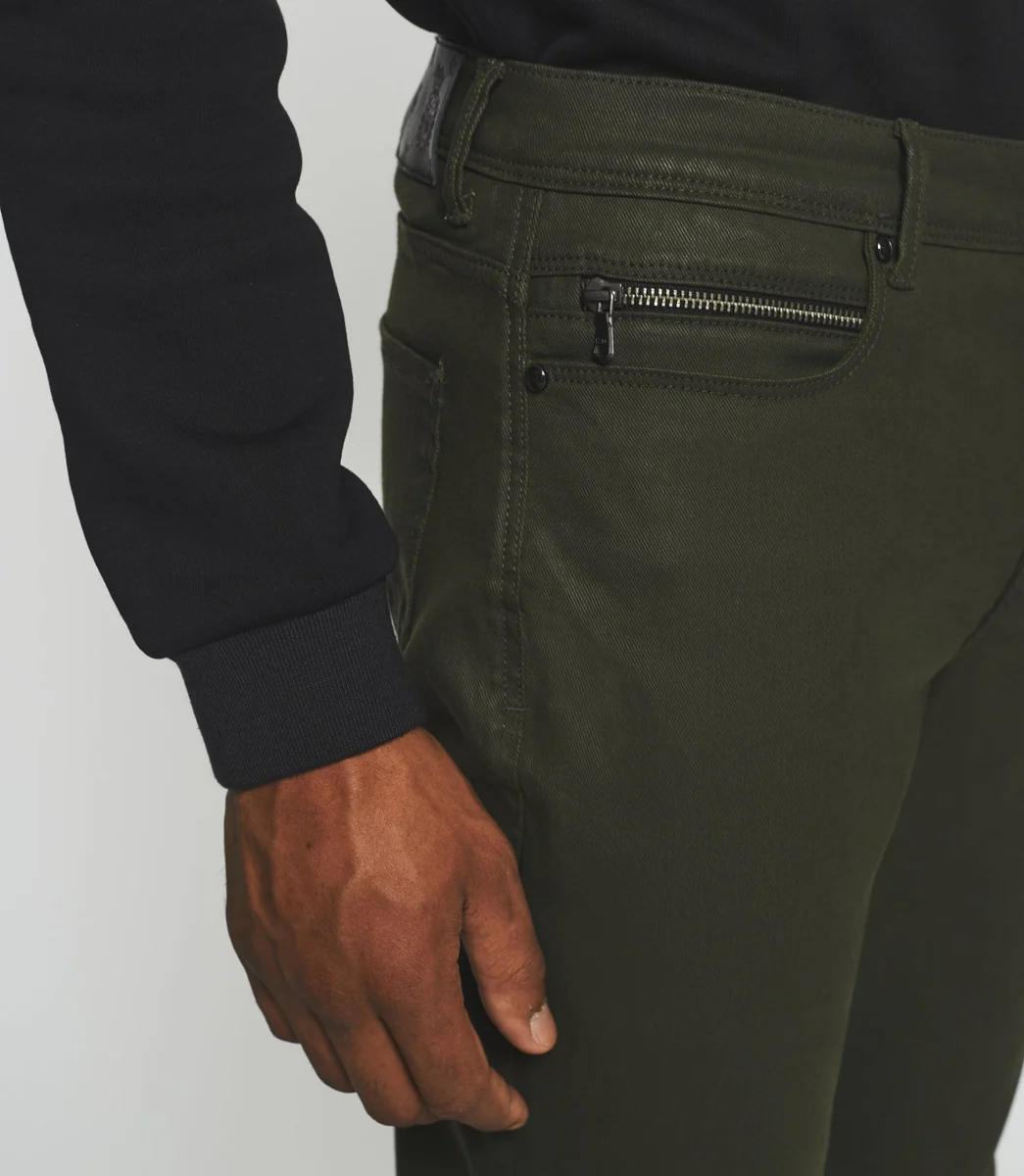 Jean slim denim enduit kaki EROS