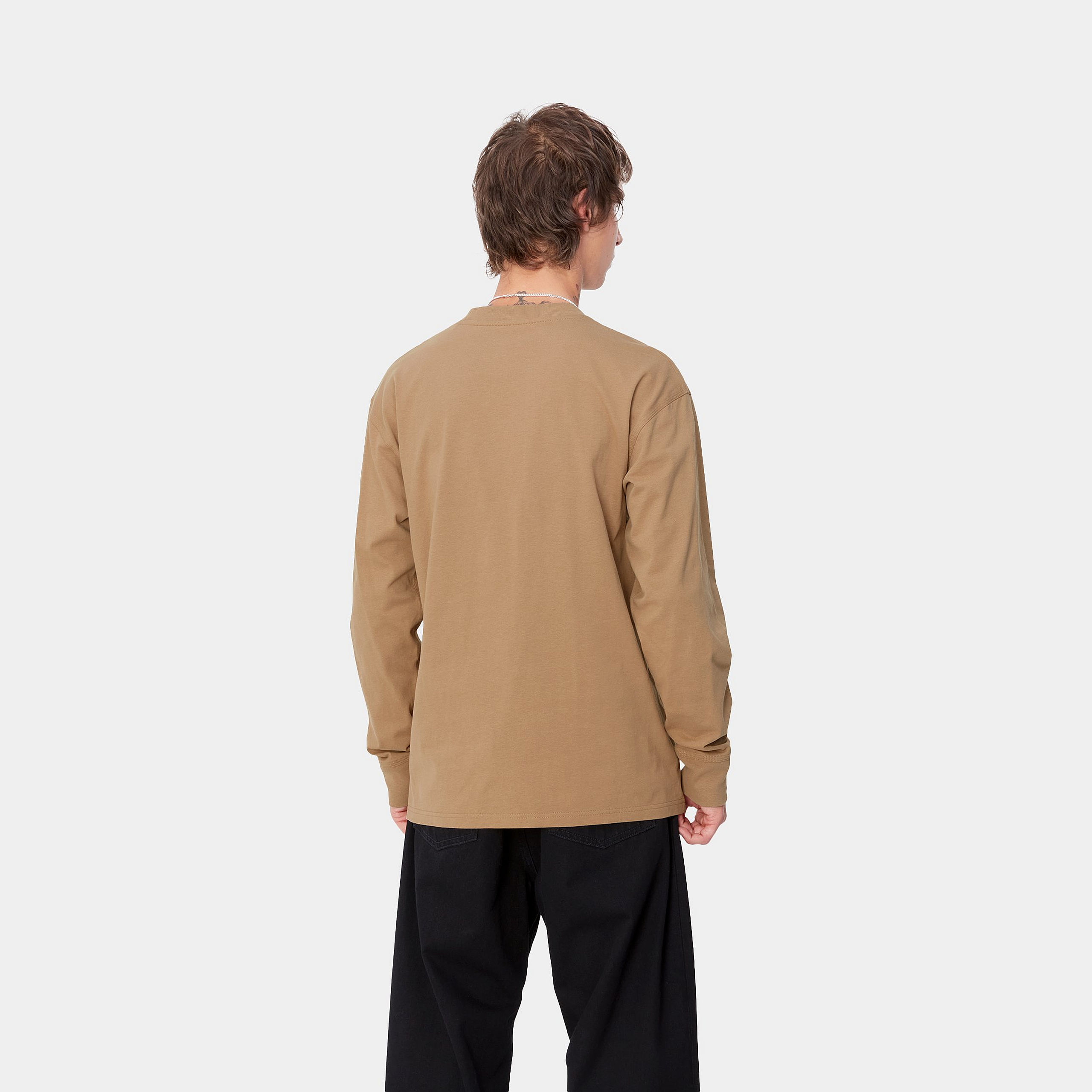 Carhartt WIP LS American Script T Shirt Natural