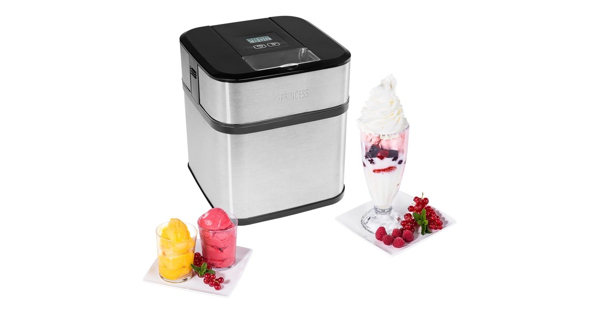 Princess282605 Ice Cream Maker ijsmachine  (Roestvrij staal/zwart, 1,5 liter)