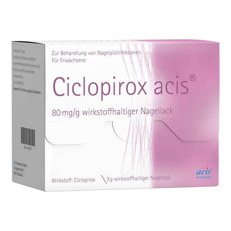Ciclopirox acis 80 mg / g wirkstoffhalt.Nagellack, 3 g