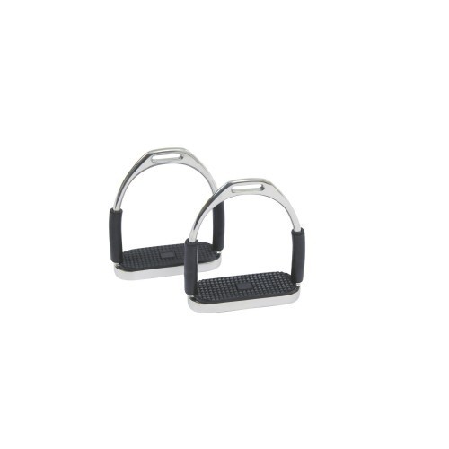 Estribos flexíveis para cavalos, branco/preto