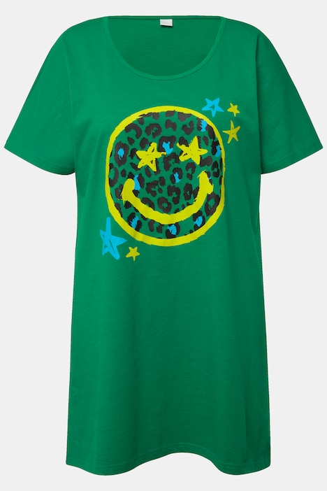 T-Shirt, oversized, Smiley, Rundhals, Halbarm
