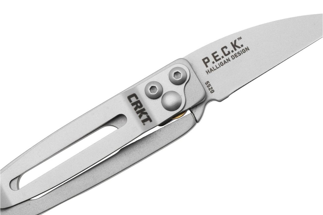 CRKT Delilah's P.E.C.K. 5520, Bead Blasted 3Cr13MoV, Stainless Steel zakmes, Ed Halligan design
