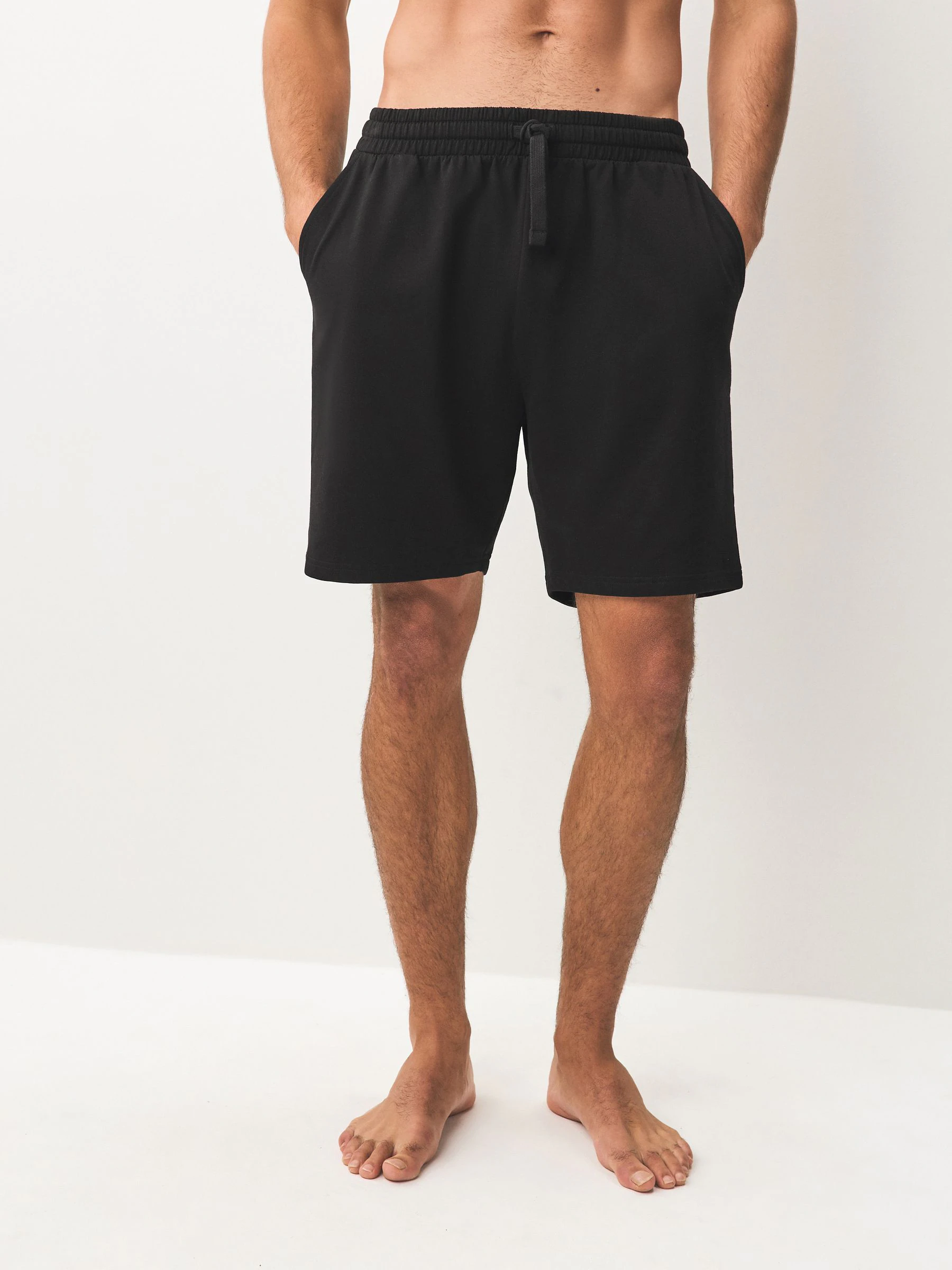 Zwart/marineblauw - Set van 2 lichtgewicht 100% katoenen joggershorts