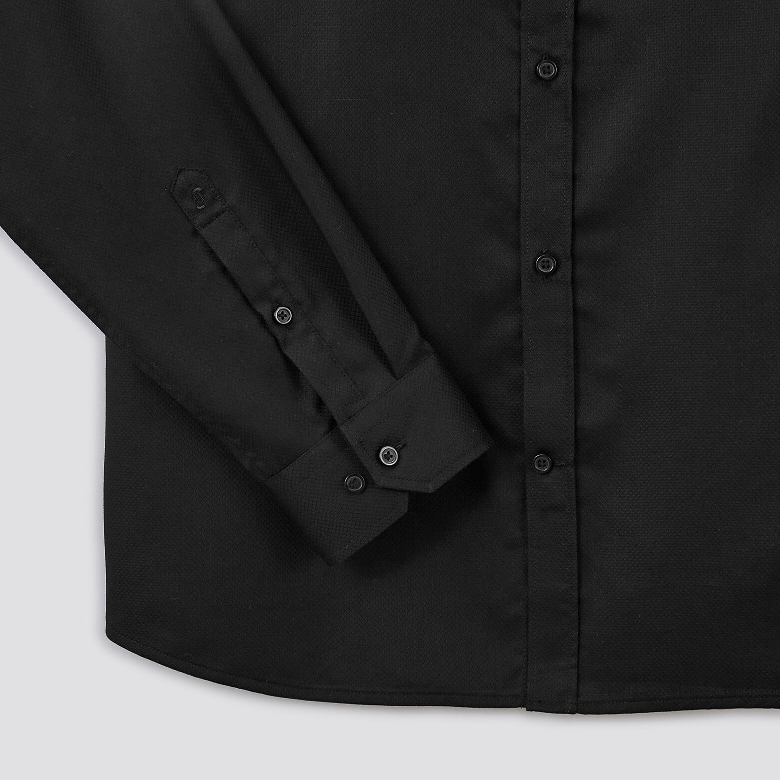 Chemise slim unie stay white/black coton Noir