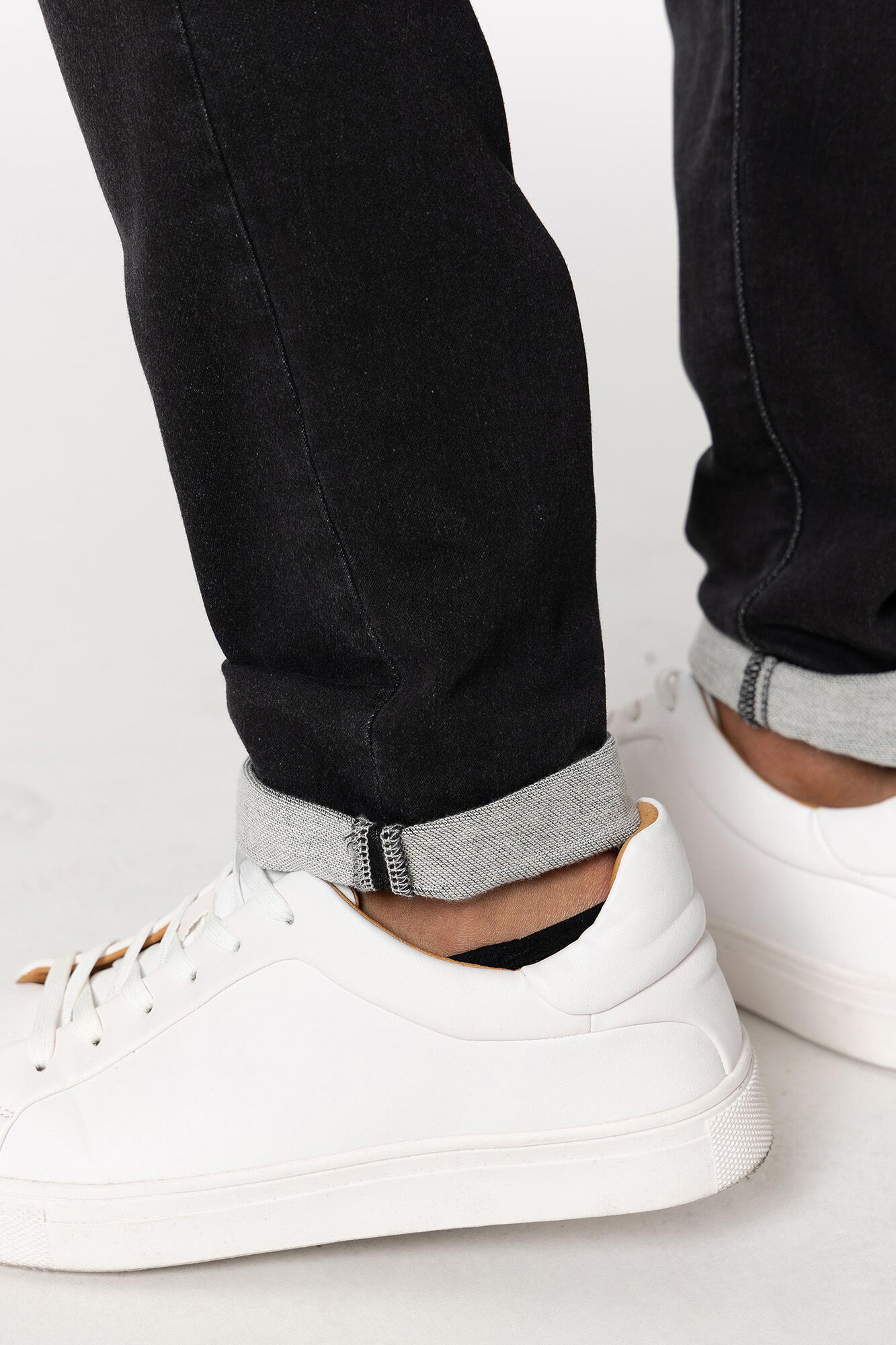 Calça jeans super slim de malha índigo