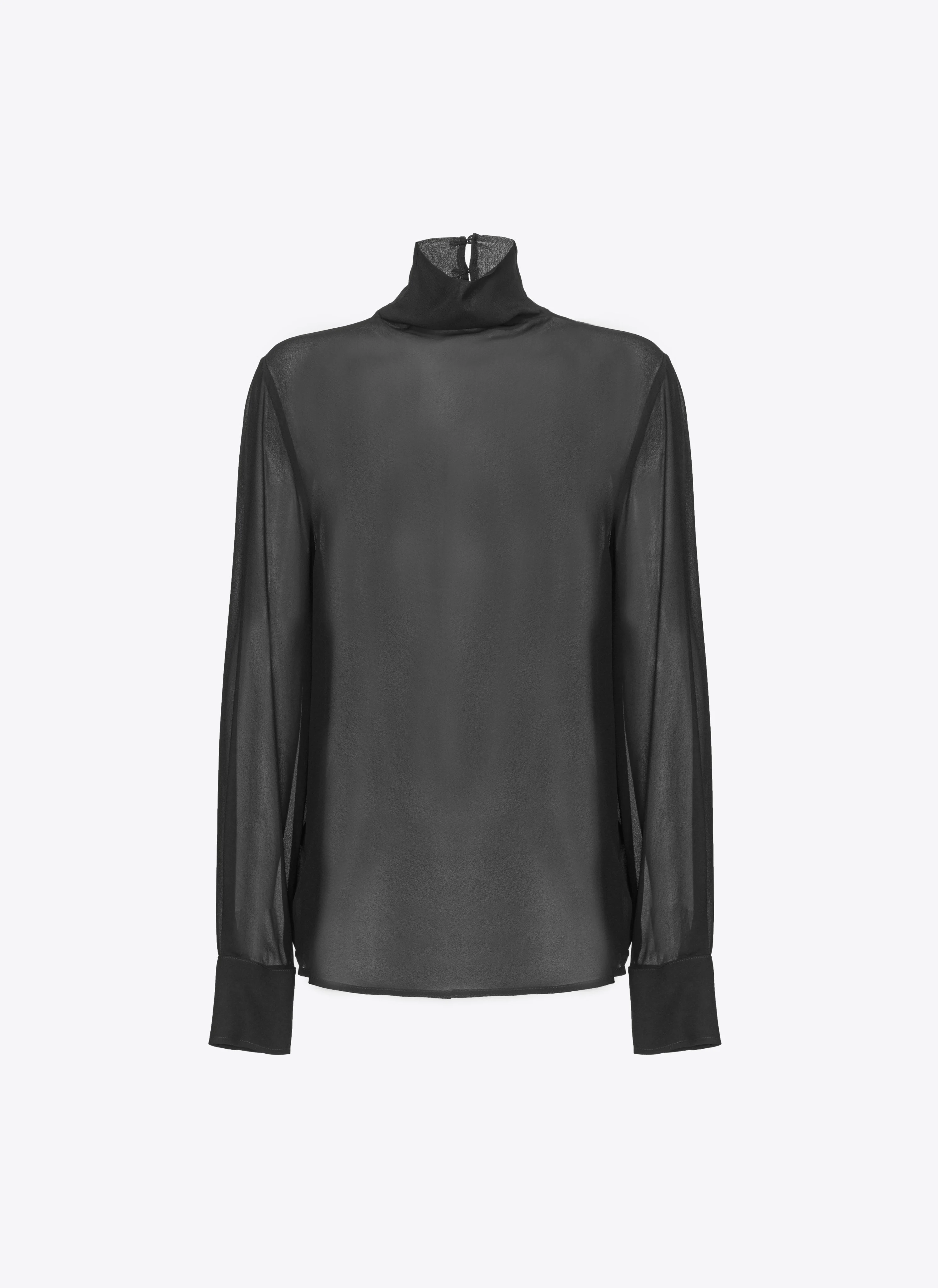 Blouse à col montant | Noir