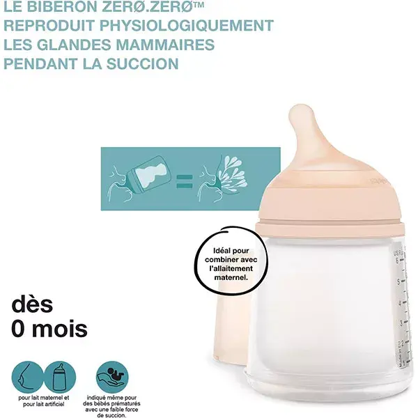 Kit de Mamadeiras Suavinex Zero Zero Fluxo Médio 180ml