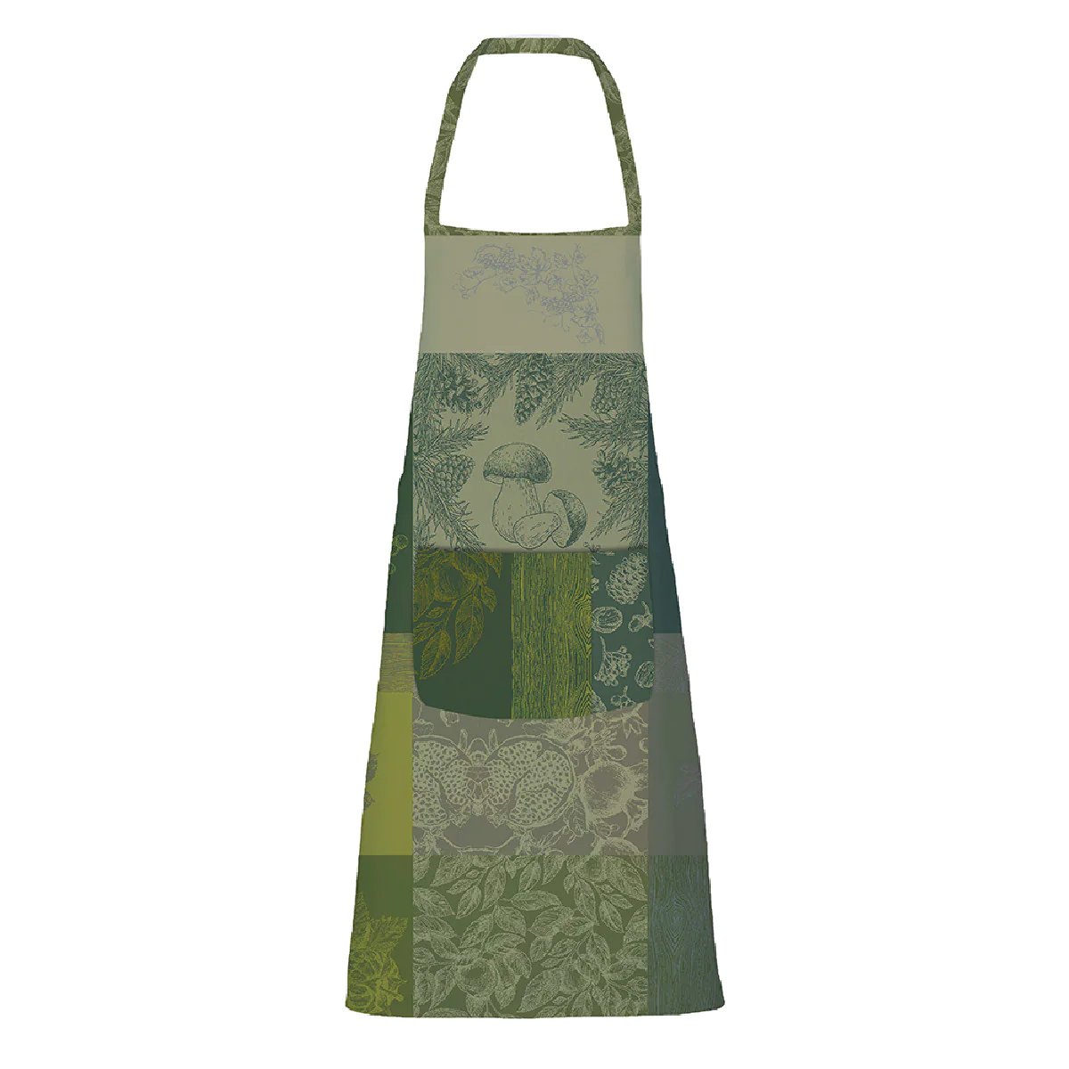 Tablier enduit imperméable pur coton vert 75x85 Garnier Thiebaut