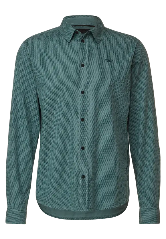 Garment dye Hemd - turquoise green
