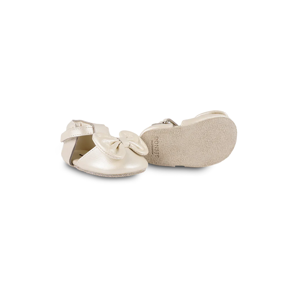 Meau Shoes | Off White Metallic Leather
