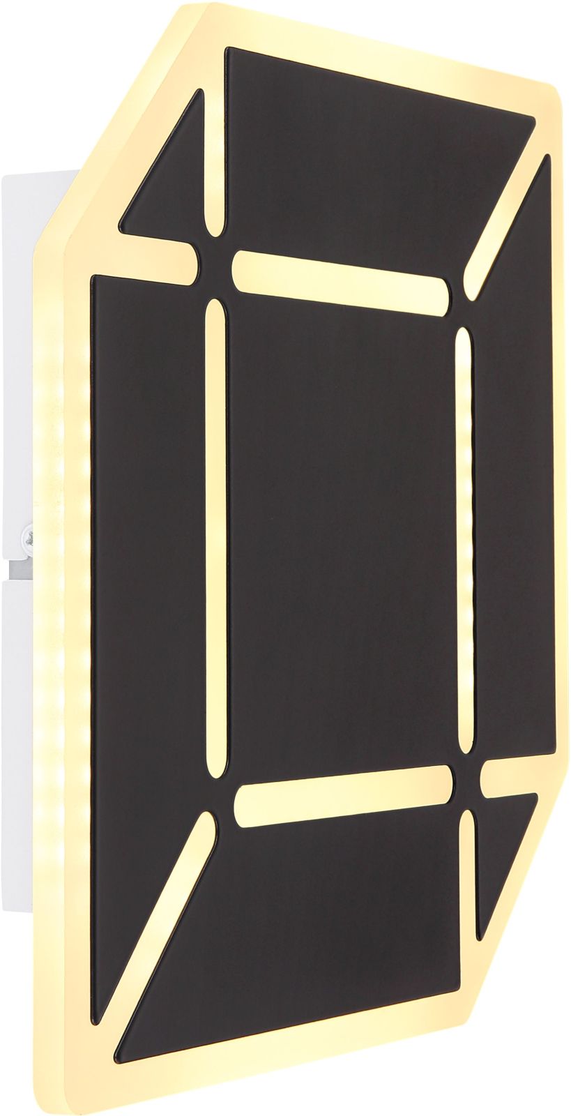 LED-Wandleuchte - schwarz matt - opal - 25x25 cm