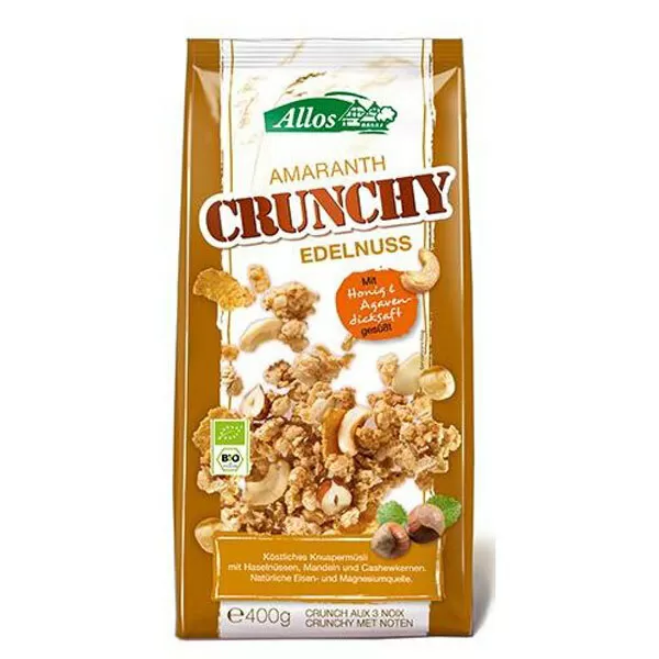 Allos Amaranth Crunchy Müsli Hasselnødder Ø - 400 g.