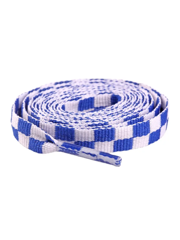 Lacets Damier Bleu - 120 cm