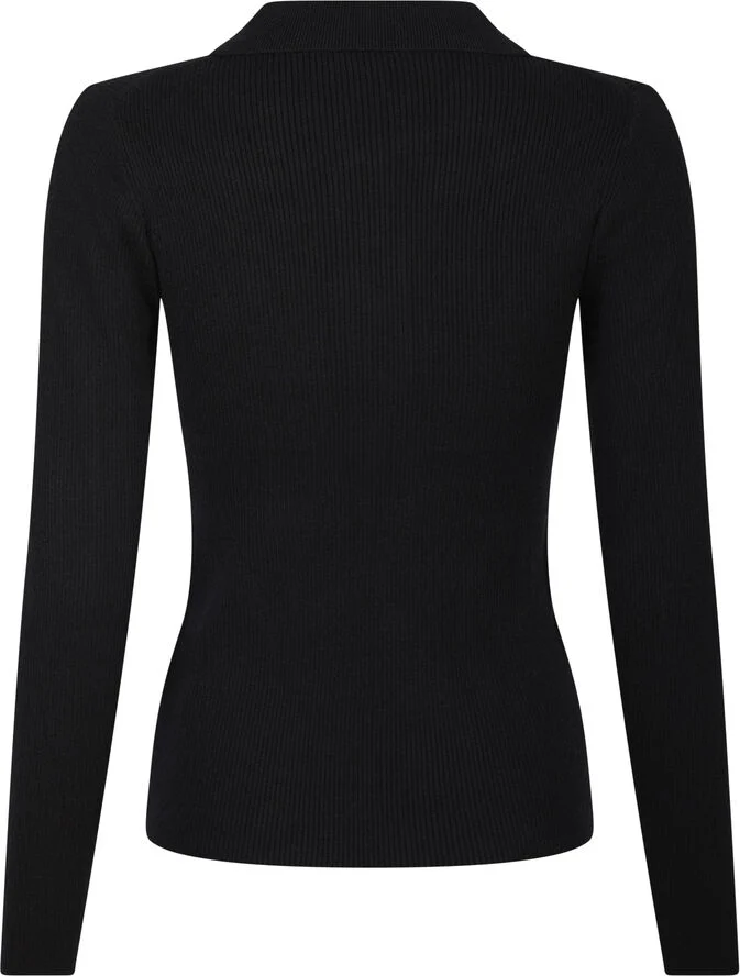 Neo Noir Panama Knit Blouse Black