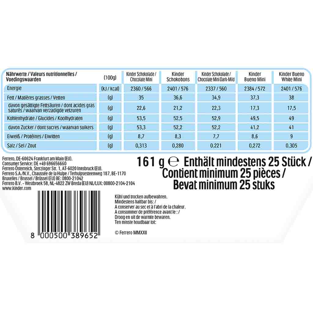 kinder Happy Moments Mini Mix 161g MHD:13.4.25