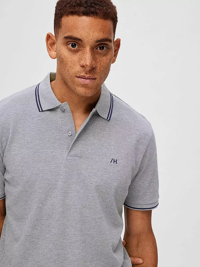 SELECTED Poloshirt SLHDANTE  grau