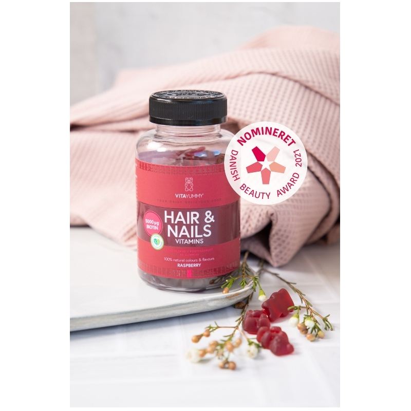 VitaYummy Hair & Nails Vitaminer Raspberry 60 Pieces