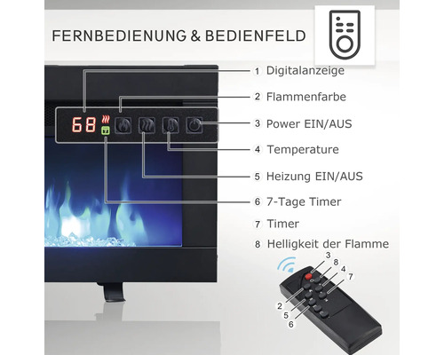 BALDERIA Agnes elektrische haard 102 x 33 cm 2000 W