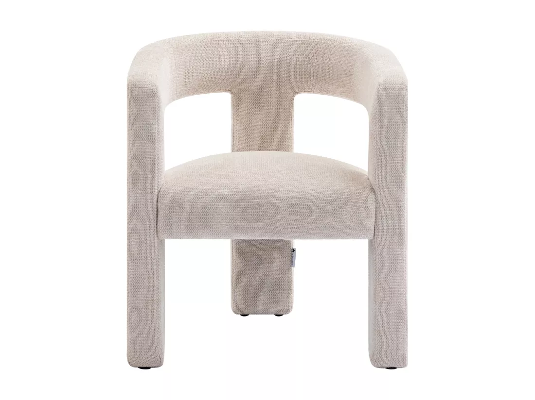 Fauteuil en tissu texturé beige FAVINA