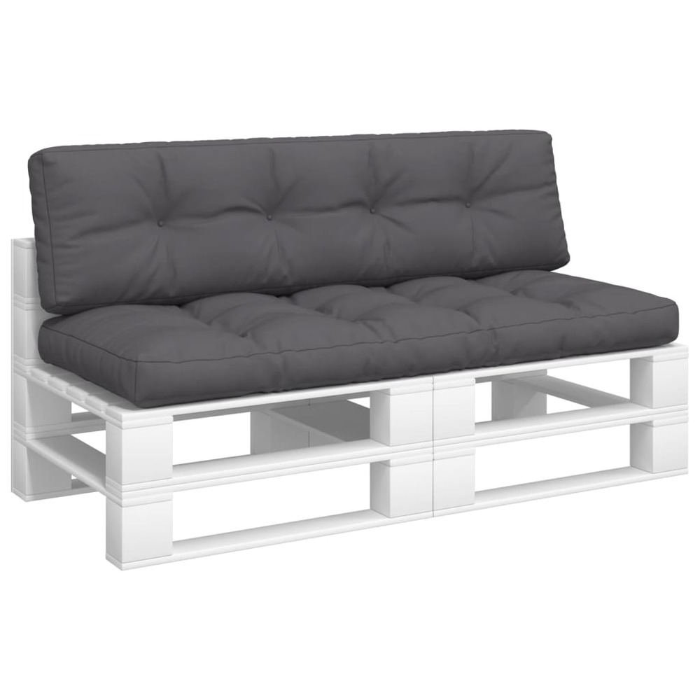 Coussins de palette 2 pcs anthracite tissu