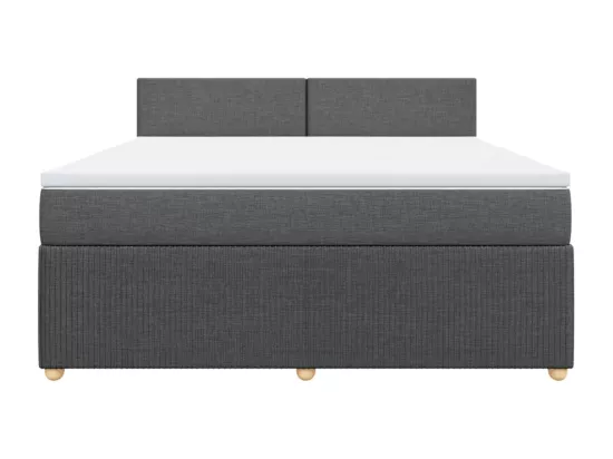 Sommier à lattes de lit avec matelas Gris foncé 180x200cm Tissu
