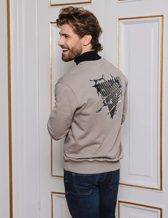 Pure Path Sweater met opdruk 24030312