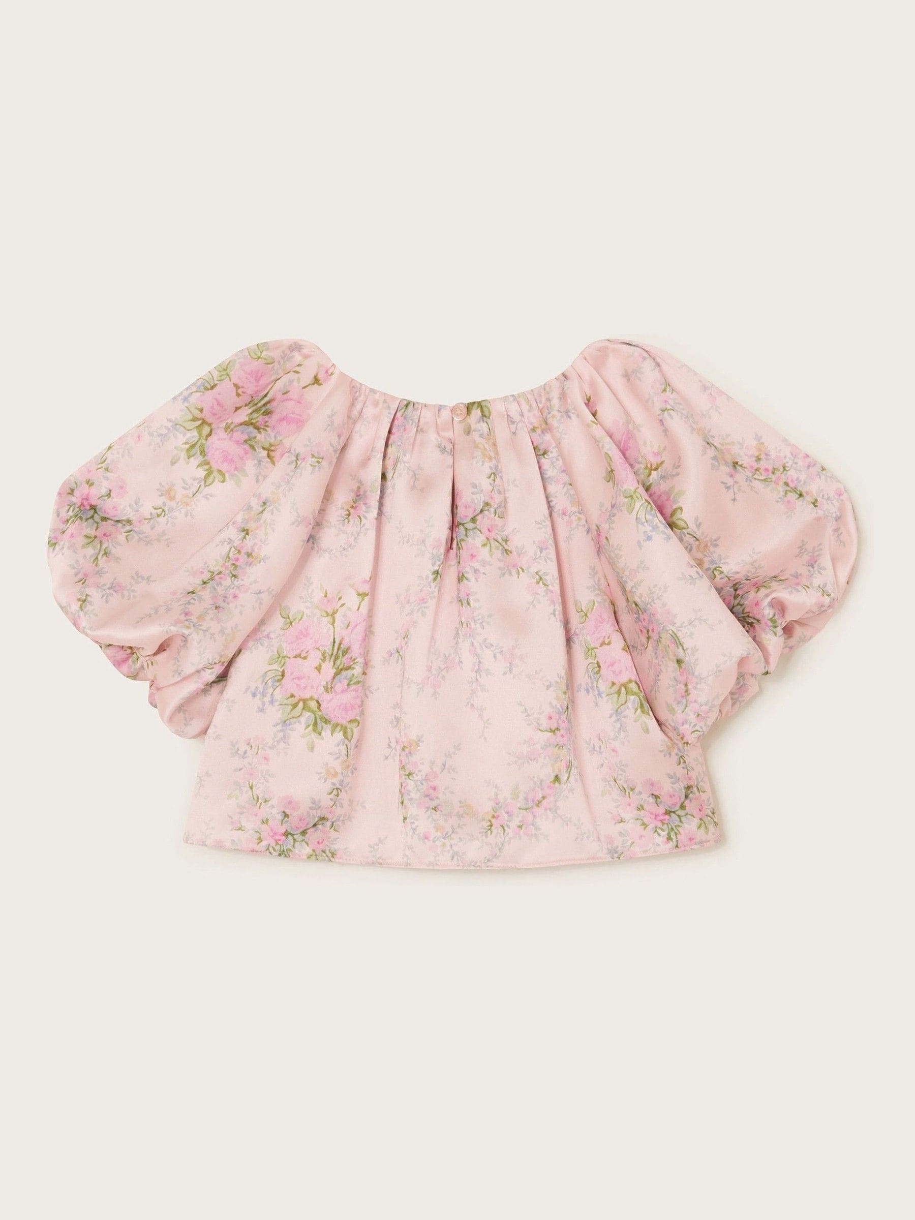 Monsoon Esme Roze Satijnen Puff Top