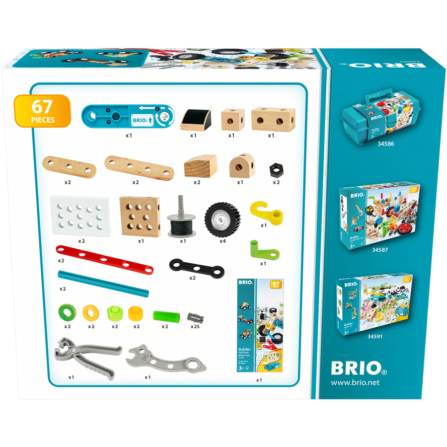 BRIO® Builder Nachziehmotor-Konstruktionsset, 67-tlg.