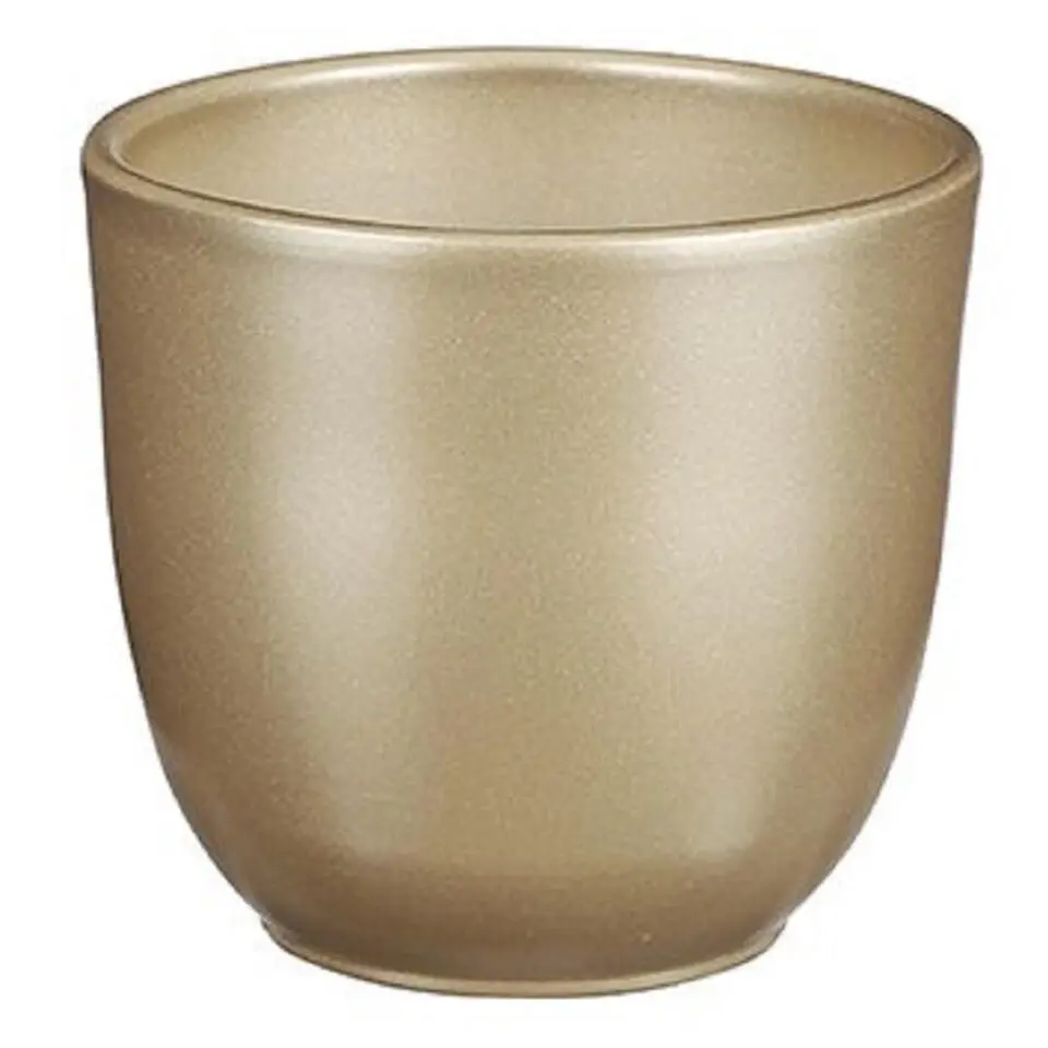 Mica Decorations Plantenpot - goud - keramiek - 12 x 11 cm