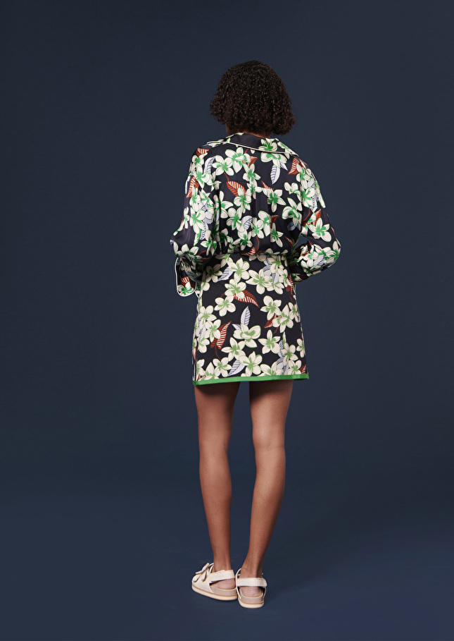 Jupe Juniableu nuit à motif fleurs