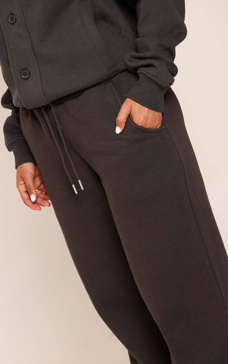 Charbon Jogging Petite Taille À Jambes Larges Avec Taille Élastiquée Et Cordon De Serrage