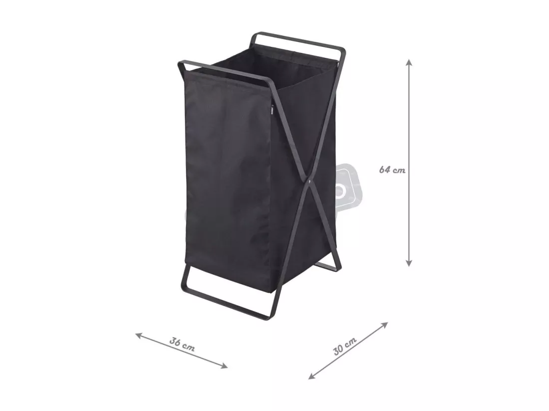 Panier à linge pliable noir Tower - L30 cm