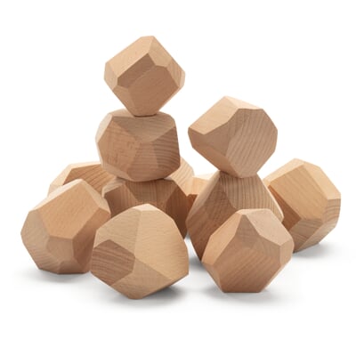 Holzbausteine Naturformen, Bruchsteine
