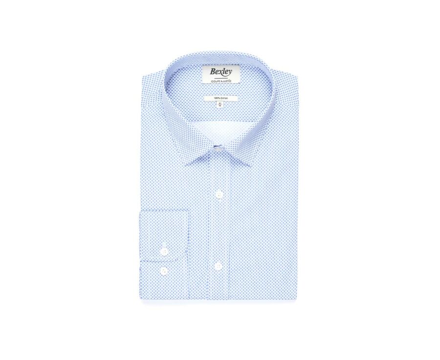 Chemise coton blanche imprimée poissons bleus - SIMION
