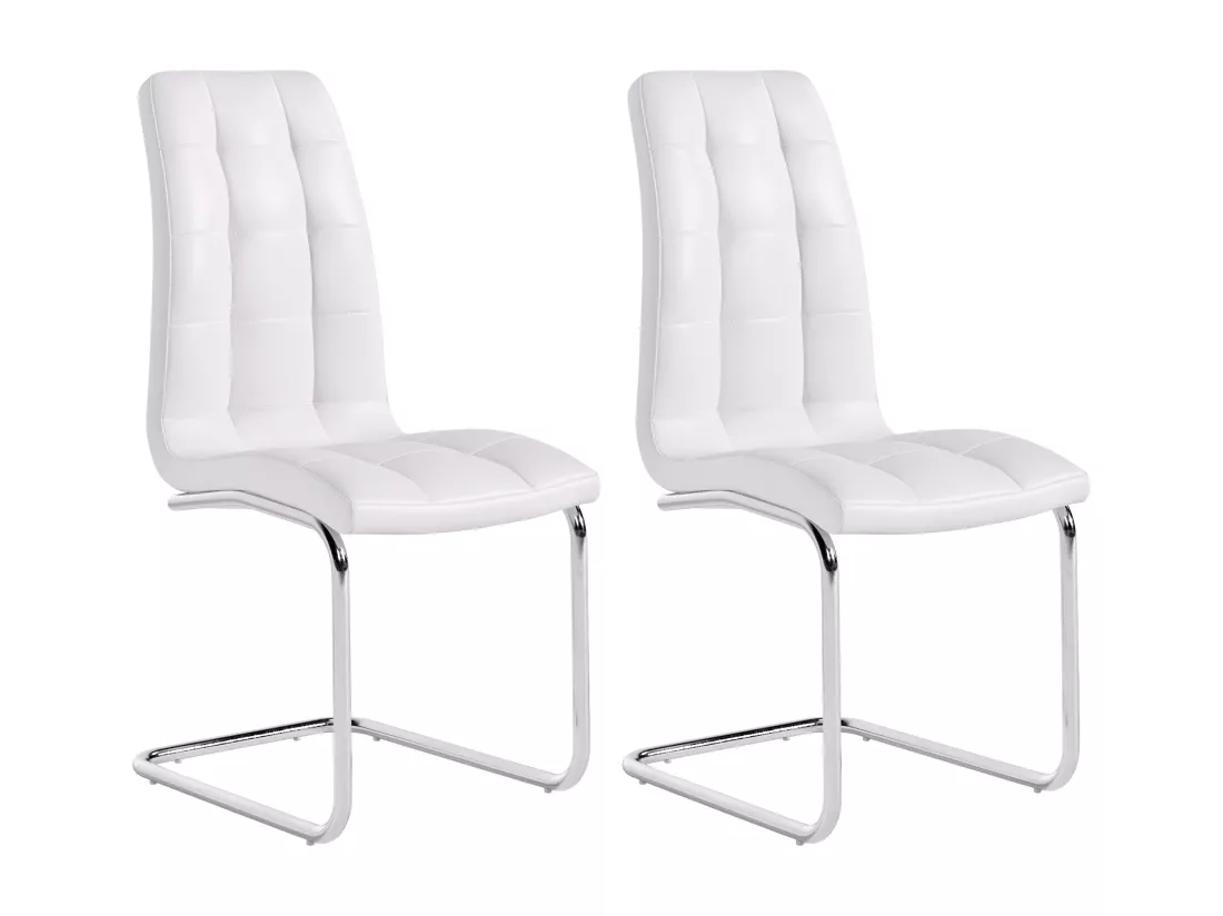 Lot de 2 chaises NADYA - Simili - Blanc