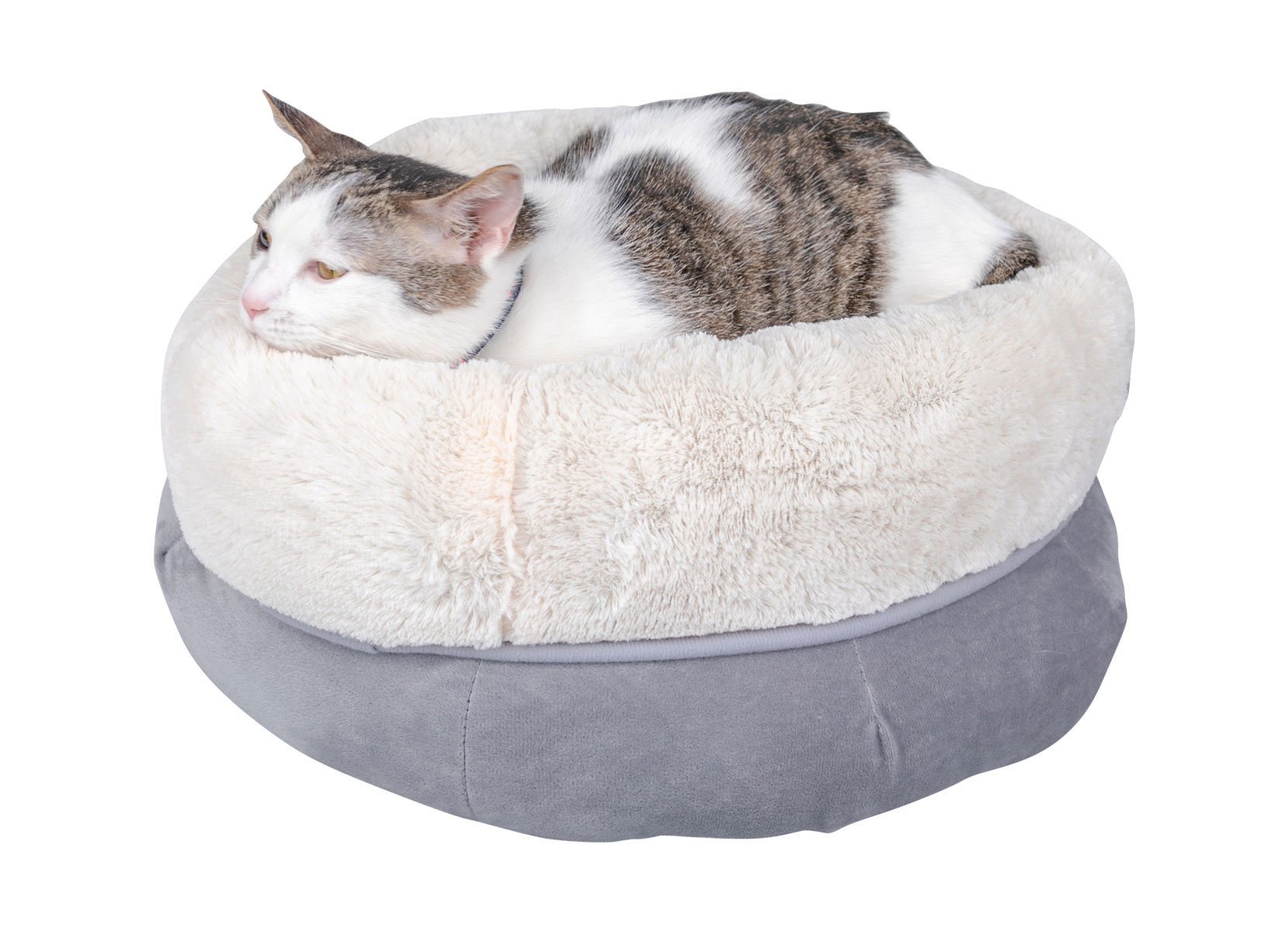 Kuschelbett für Katzen und kleine Hunde 46x24cm Grau