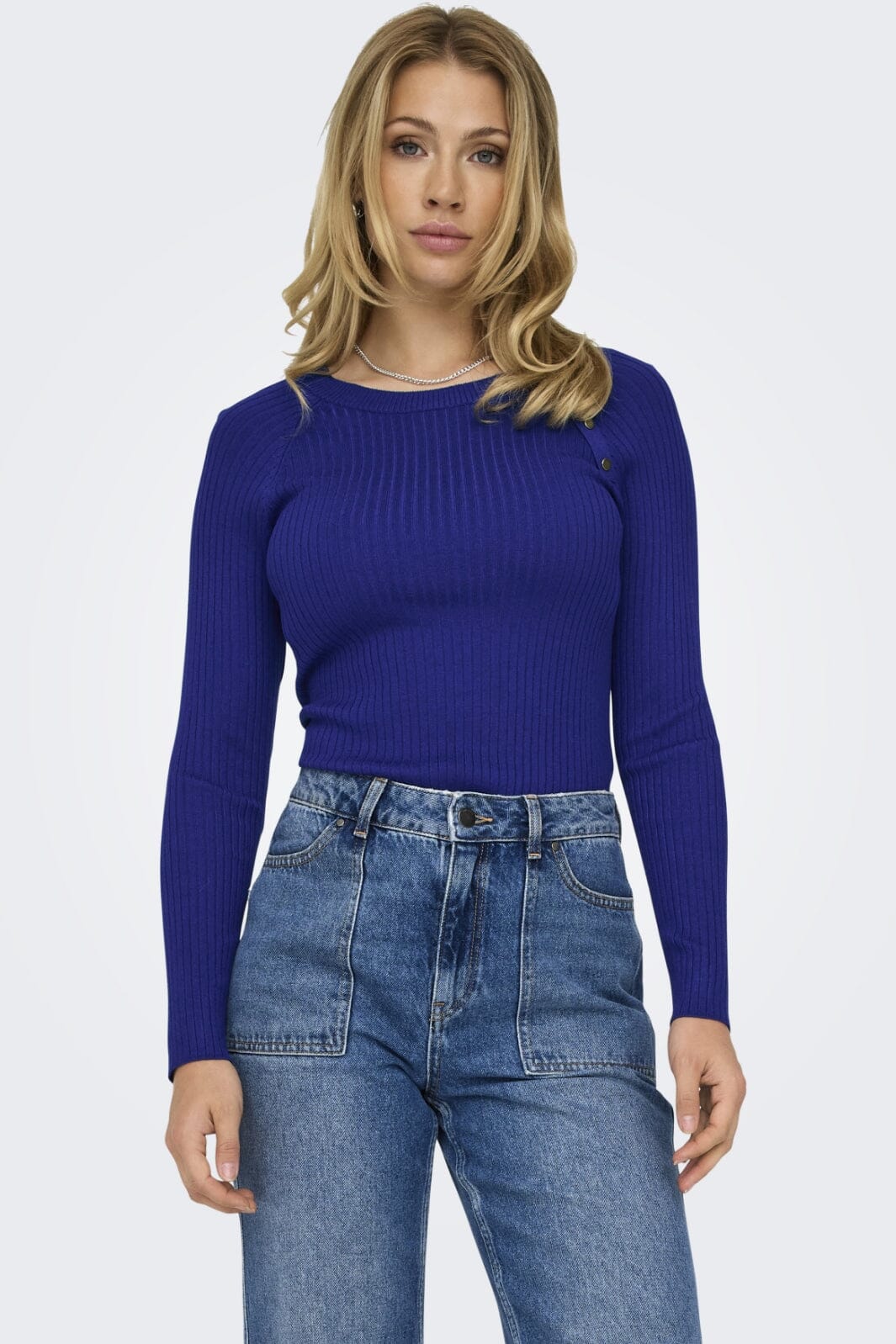 Only Onlmeddi Ls Button Detail O-Neck 4508480 sodalite blue