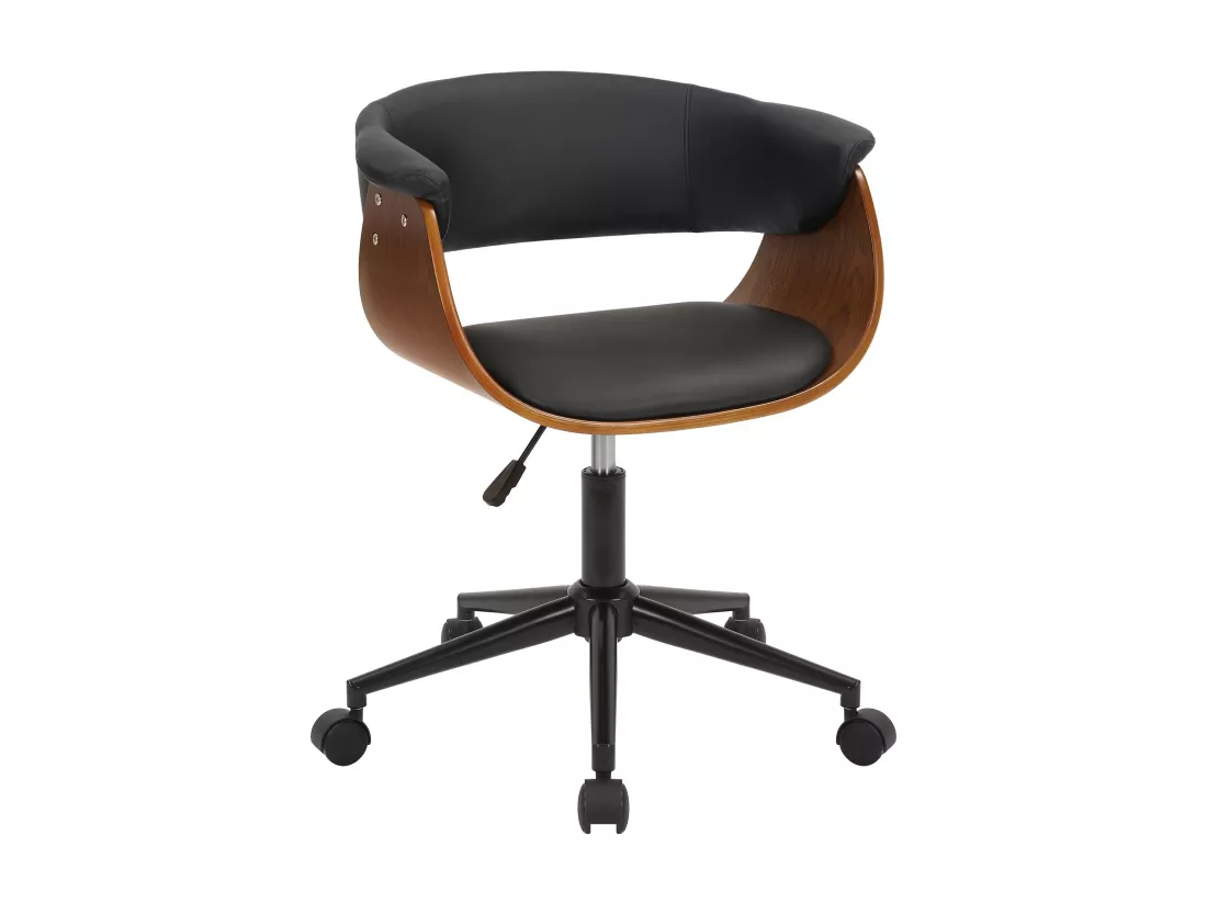 Chaise de bureau - Similicuir - Noyer / Noir - Bruce