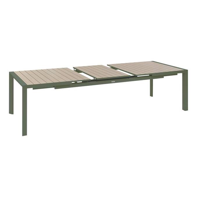 Table de jardin extensible rectangulaire EVASION Lin / Vert laurier