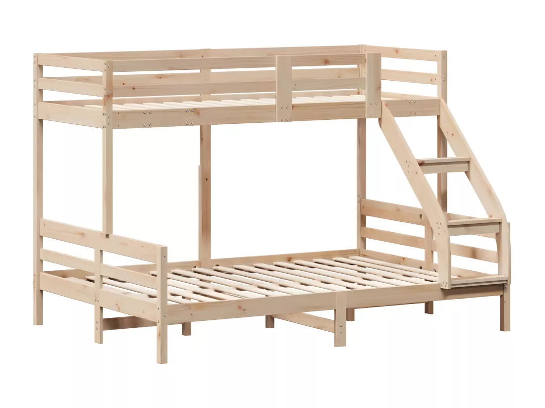 Lit superposé 90x200/140x200 cm bois de pin massif