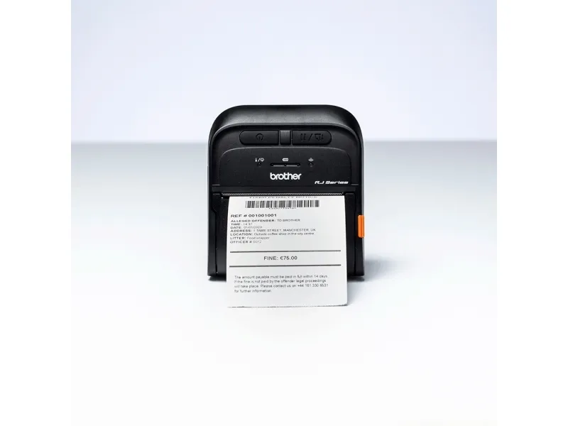 Brother RuggedJet RJ-3035B - Kvitteringsprinter - direkte termisk - Rulle (7,9 cm) - 203 dpi - op til 101.6 mm/sek. - USB 2.0, NFC, Bluetooth 5.0