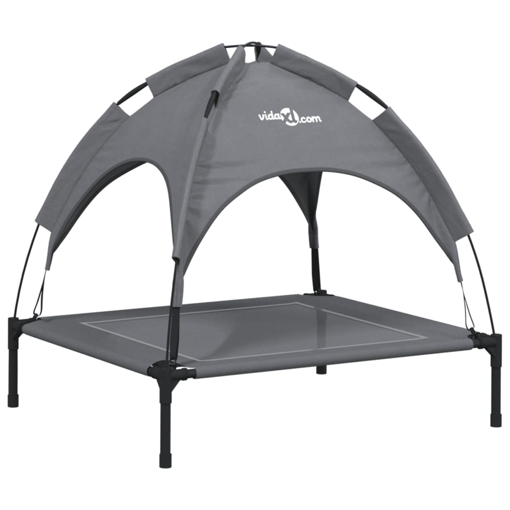 Cama para cães vidaXL com dossel, antracite, tecido Oxford e aço.