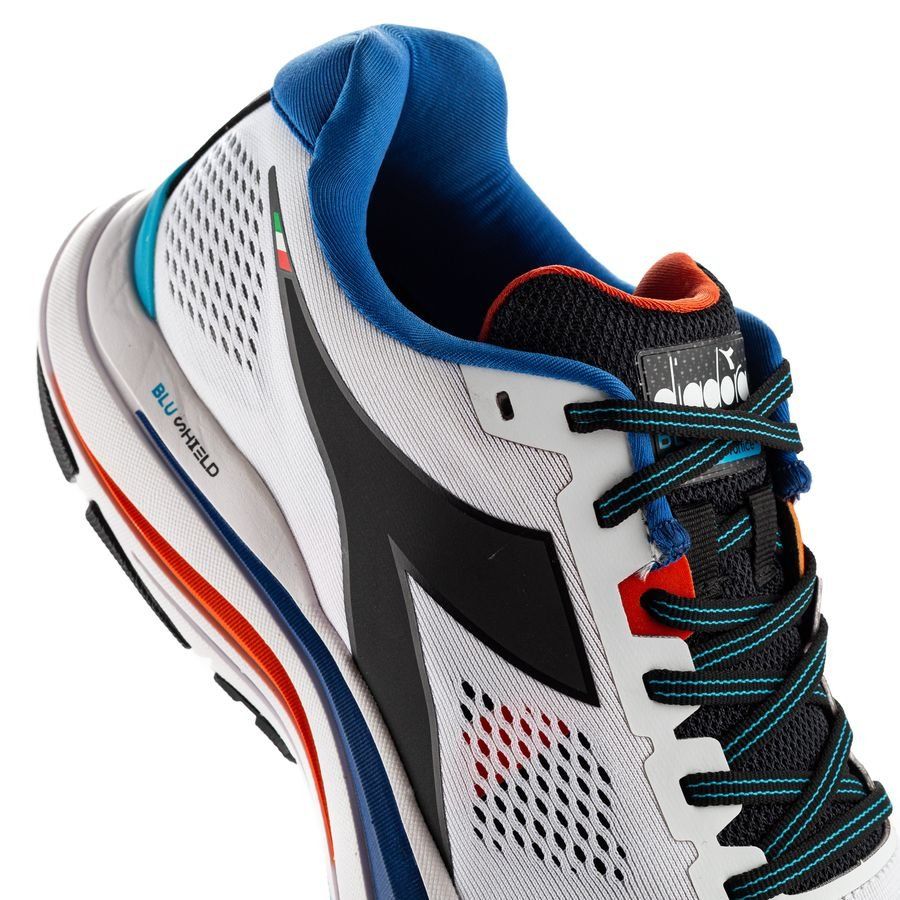 Diadora Chaussures de Running Mythos Blushield 7 Vortice - Blanc/Noir/Bleu