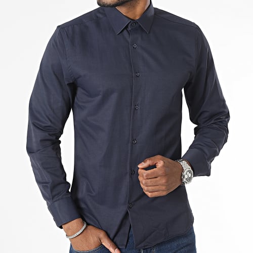 Chemise Manches Longues Bleu Marine