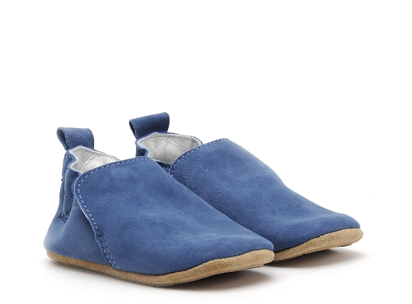 Bellamy chaussons bebe valentines tic velours bleu